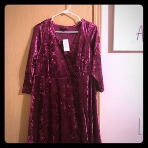 Pink Velvet Swing Dress